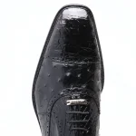 Belvedere-Onesto-II-Mens-Black-Genuine-Ostrich-and-Crocodile-Oxfords