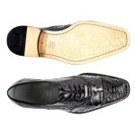 Belvedere-Onesto-II-Mens-Black-Genuine-Ostrich-and-Crocodile-Oxfords