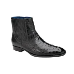 Belvedere-Roger-Shoes-Mens-Black-Genuine-Ostrich-Ankle-Zipper-Boots