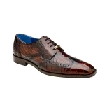 Belvedere-Santo-Shoes-Mens-Antique-Brown-Exotic-Genuine-American-Alligator-Wingtip-Derby-Oxfords