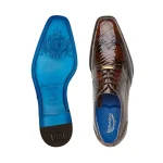 Belvedere-Santo-Shoes-Mens-Antique-Brown-Exotic-Genuine-American-Alligator-Wingtip-Derby-Oxfords