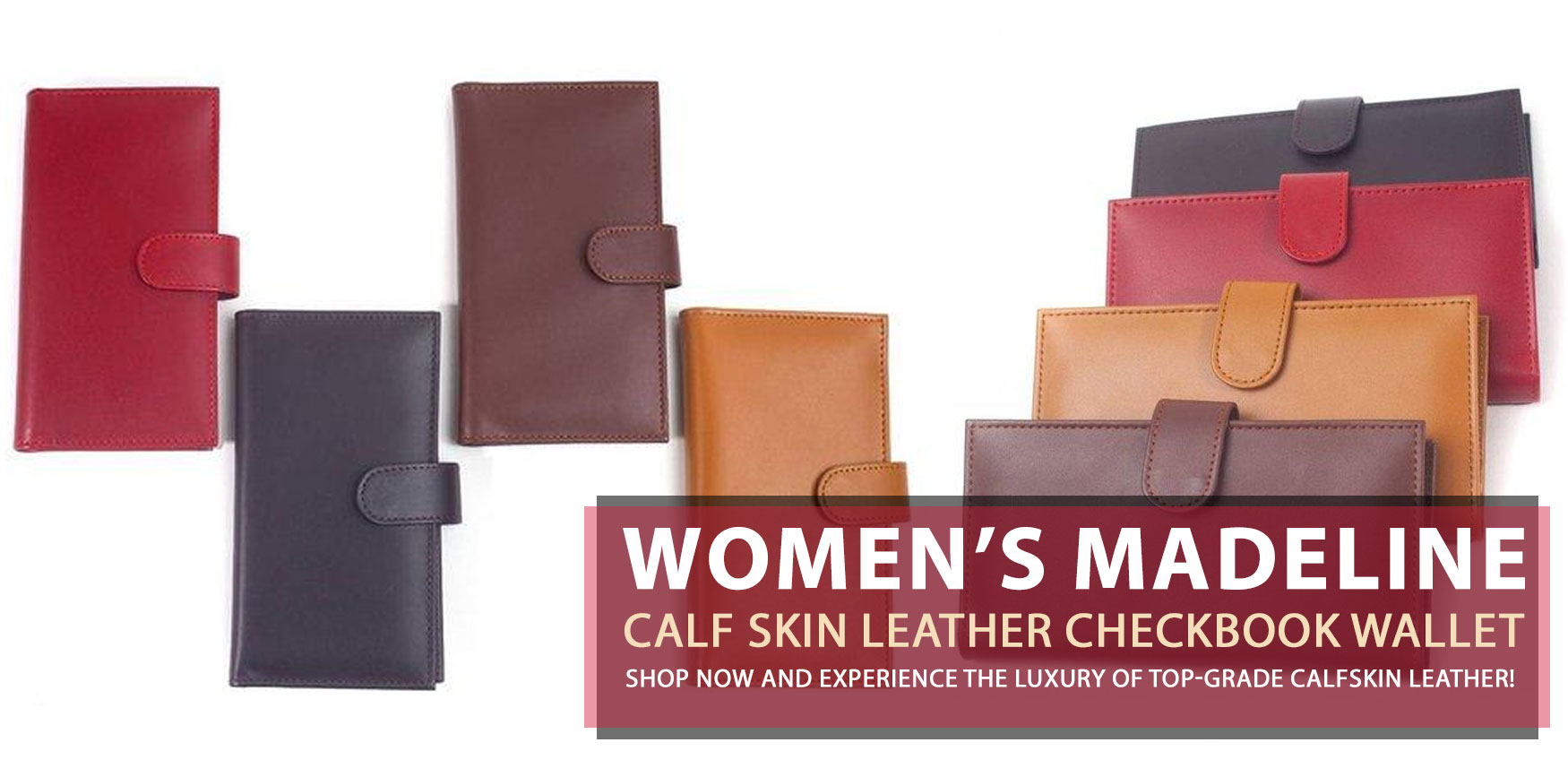 Women’s-Madeline-Calf-Skin-Leather-Checkbook-Wallet