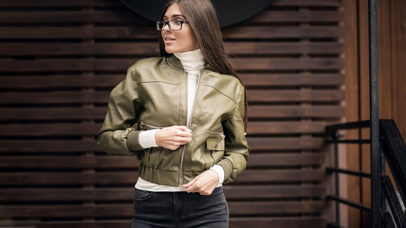 Leather Racer Jacket for Women